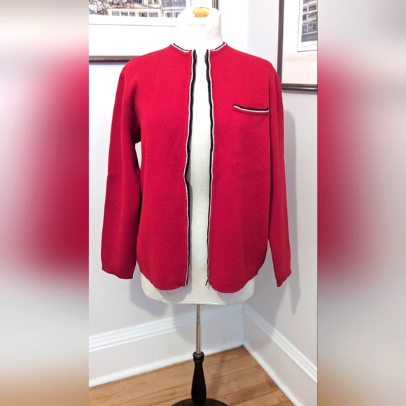 Vintage French Ski Wool Red Sweater by Montant - Picture 3 of 6